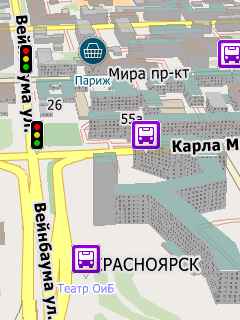 Карта Красноярска для СитиГИД