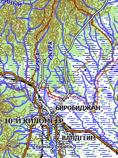 Топографическая карта Еврейской АО для Garmin