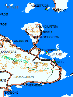 Карта Греции для ГИС Русса