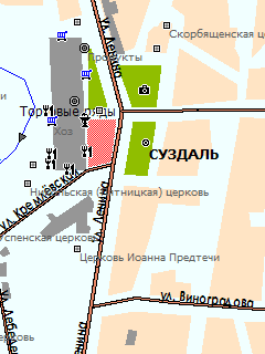 Карта города Суздаль для ГИС Русса