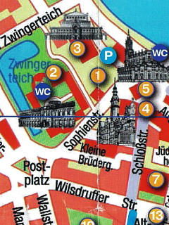 Туристическая карта Дрездена