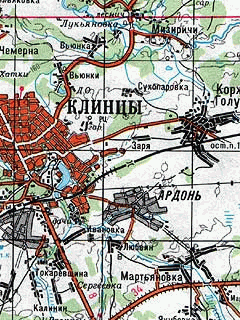 Топографическая карта Брянской области