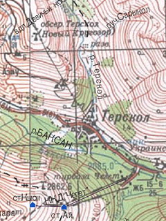 Топографическая карта Кавказа
