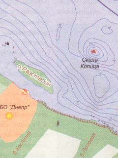 Карта глубин Днепра в Запорожской области