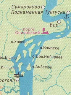 Туристская схема реки Енисей от Красноярска до Диксона