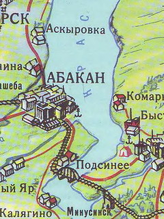 Туристская схема реки Енисей от Красноярска до Шушенского