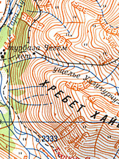 Карта Кабардино-Балкарского высокогорного заповедника