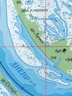 Карта Кременчугского водохранилища