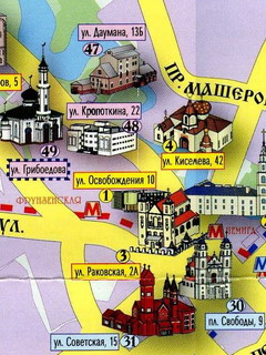 Ориентировочная схема «Культовые объекты Минска»