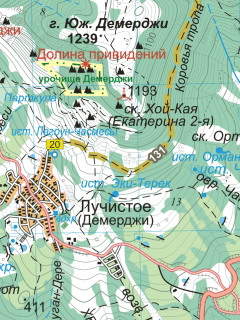 Растровая карта горного Крыма