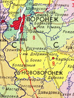 Административная карта Воронежской области