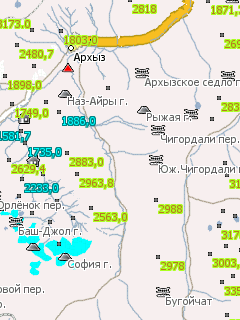 Карта Архыза для Навител Навигатор