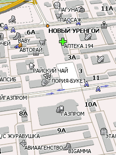 Карта города Новый Уренгой для Навител Навигатор