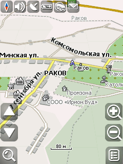 Карта деревни Раков для Навител Навигатор