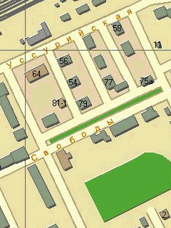 Карта-схема Дальнереченска с номерами домов для OziExplorer