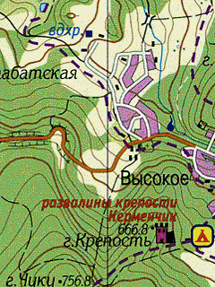 Карта горной части Крыма для OziExplorer