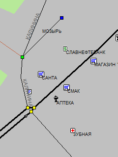 Карта города Мозырь в польском формате
